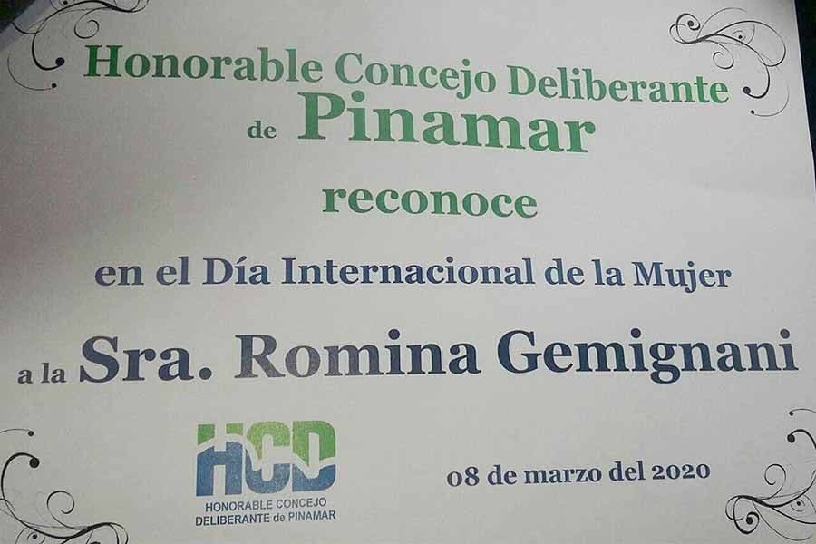 Romina Gemignani fue reconocida por el HCD